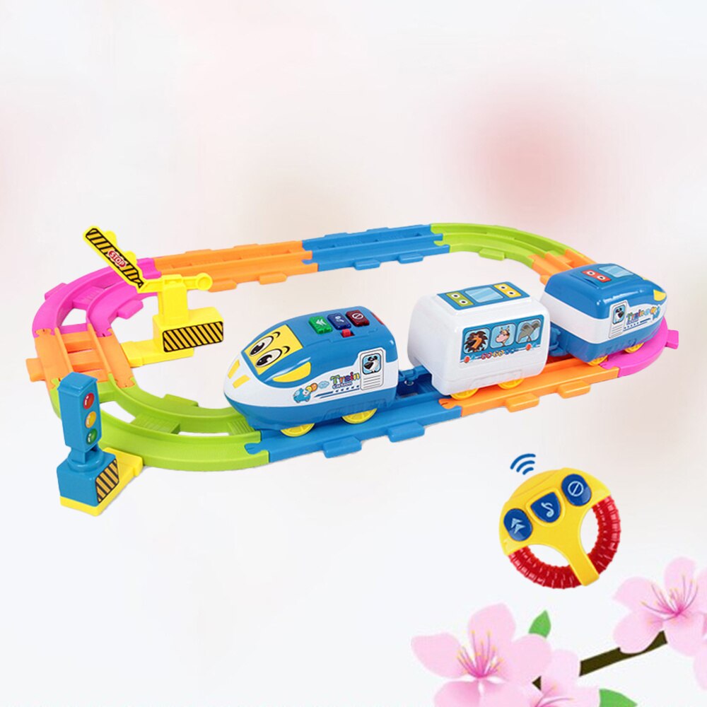 1Pc Spoor Speelgoed Fun Elektrische Cartoon Afstandsbediening Trein Speelgoed Voor Kinderen Kids