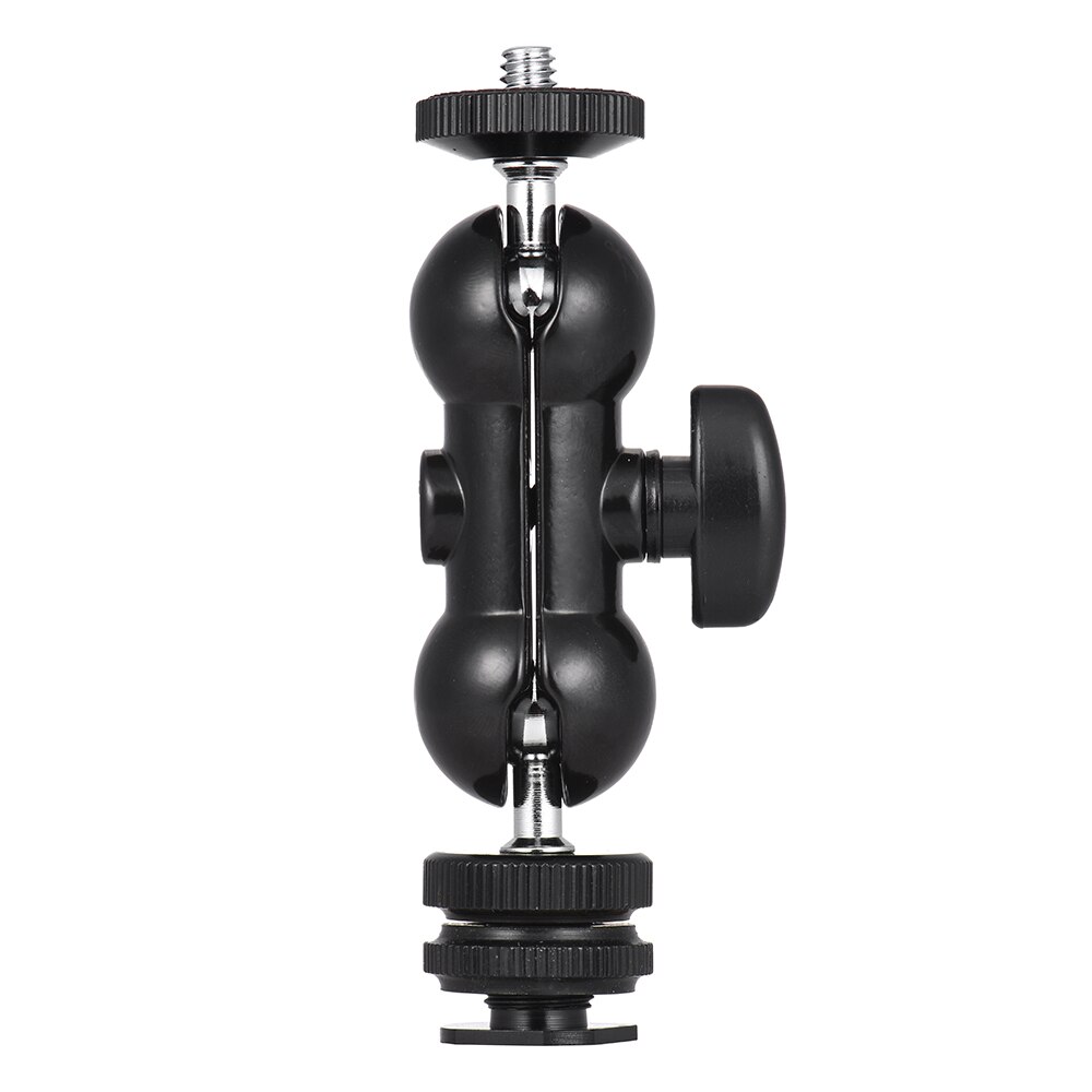 Multi-Function Double Ballhead Bracket Magic Arm Ballhead with Cold Shoe Mount 1/4" Screw for Monitor LED Video Light