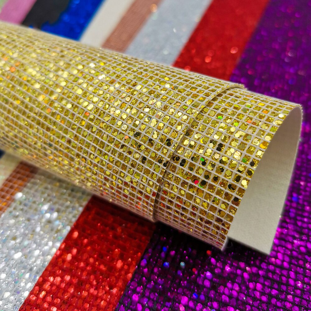 10PCS Diverse Kleuren Shiny Glitter Lovertjes Faux Lederen Fabircs Lakens voor DIY Maken Oorbellen Telefoon Covers Sleutelhangers 20x15cm