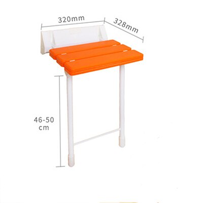 Bad Douche Muur Stoel Badkamer Kruk Hoge Huishouden Wandmontage Douchestoel Badkamer Vouwen Stoel Met Kruk benen: orange