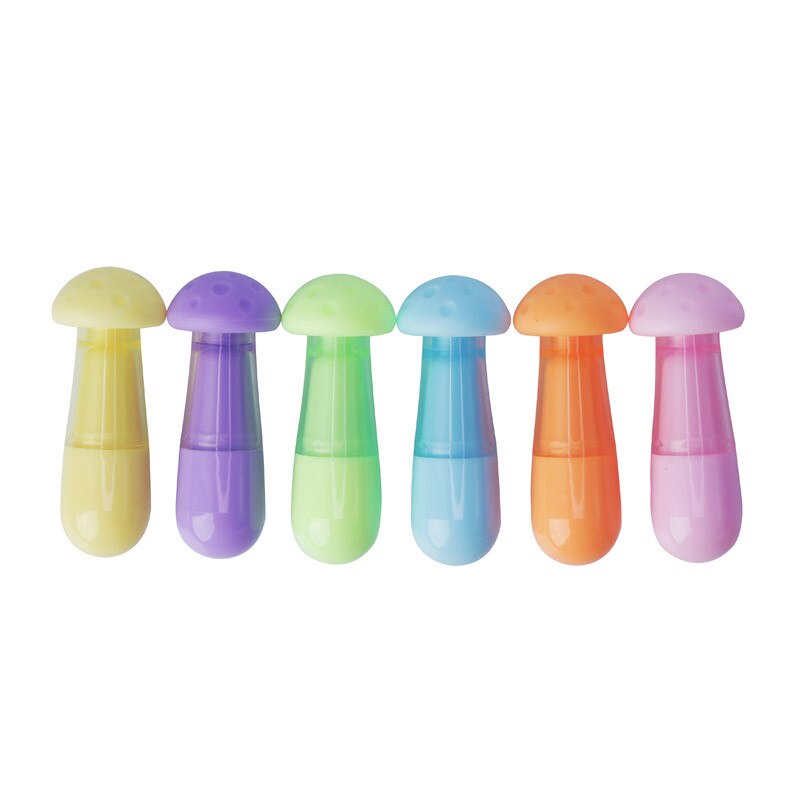 6 stk/lot highlighter sopp og aubergine highlighter tusj farge penner skrivesaker kontor skolerekvisita