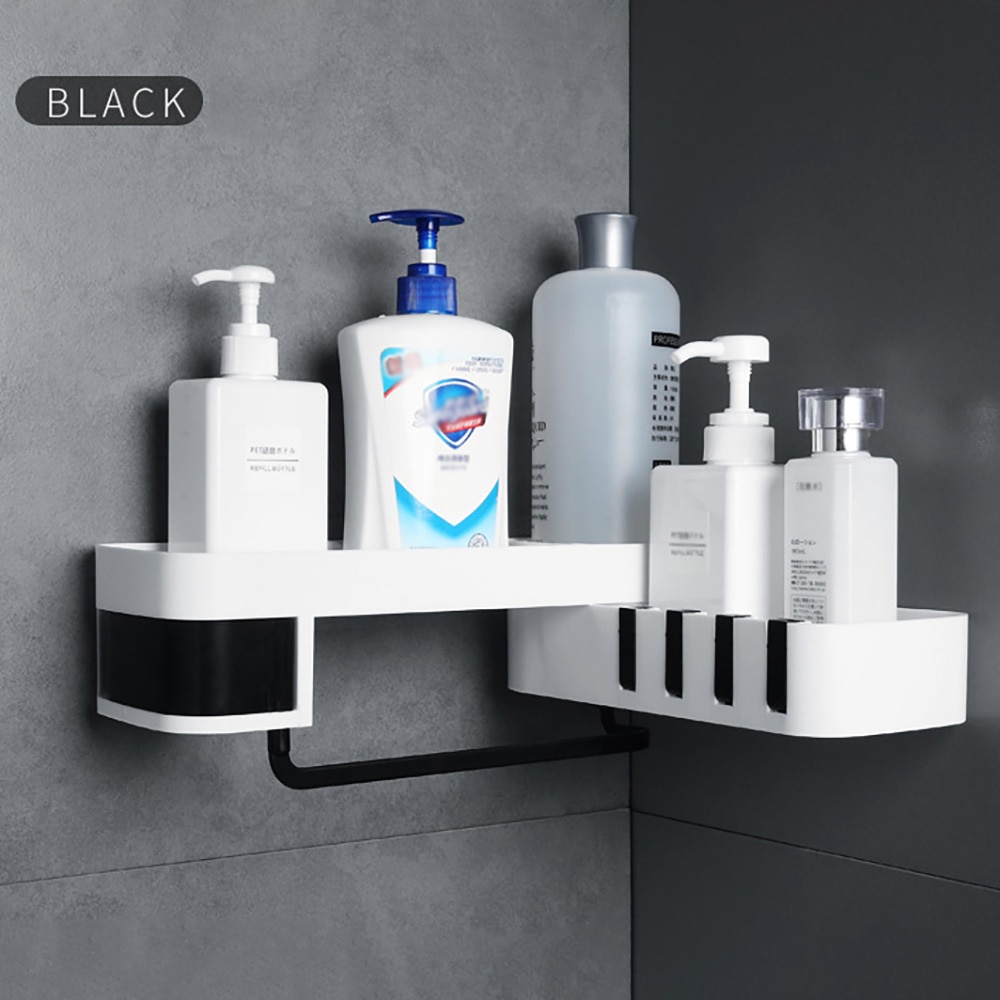 Plastic Badkamer Plank Organisator Snap Hoekkast Caddy Badkamer Hoekkast Douche Opslag Muur Houder Shampoo Houder