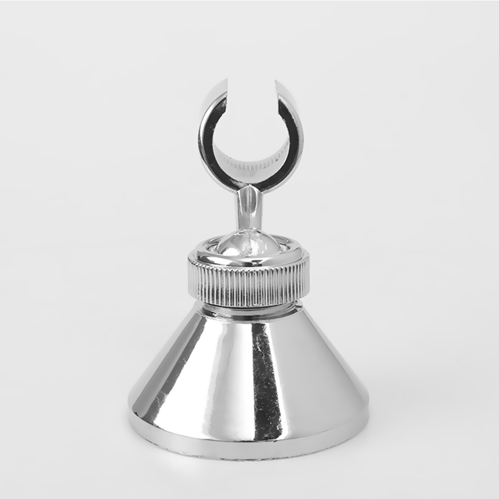 1 Juego de manillar giratorio para ducha de plata, soporte de cabeza cromado para baño, soporte ajustable montado en la pared