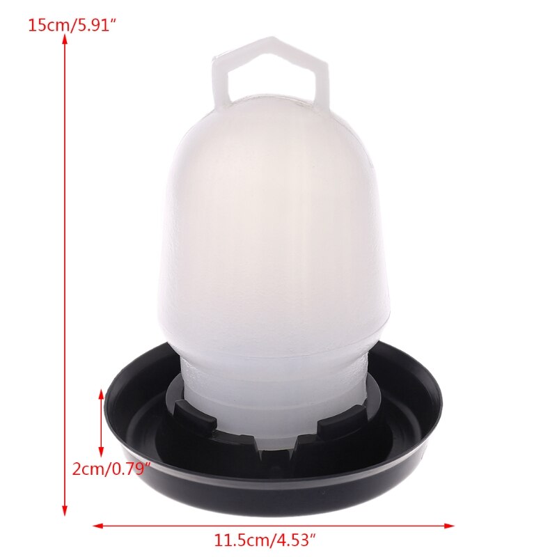 Hervidor de agua de plástico con forma de pollo, para beber aves de corral, codorniz,