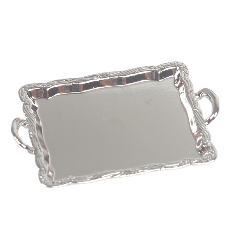 1pcs Dollhouse Miniature Metal Cakes Trays Bread Clip Desserts Plate Kitchen Model Decor Toy Doll House Accessories: light green