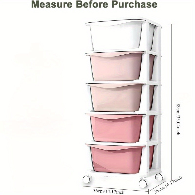 3/5 layer Drawer Style Multi-layer Storage Cabinet, Durable Plastic Storage Cabinet, Easy To Assemble in Bedrooms, Saving Space