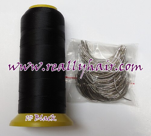 1 Roll Zwart haar weven draad/Nylon Draad en 150 stks Weven naalden C soort naalden 3 types weven naald als