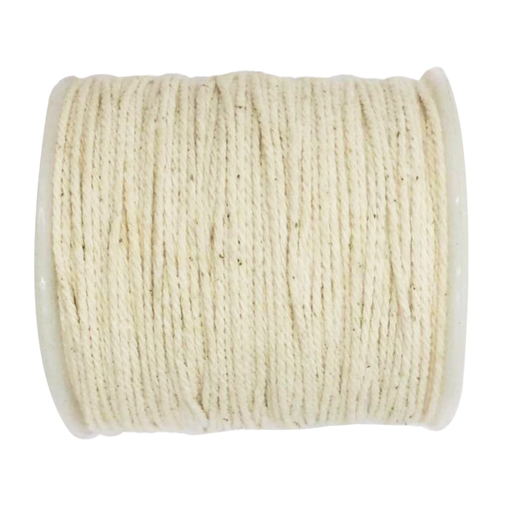 100 Meters 1mm Rustic Cotton Rope Braided Twisted Cord Twine Craft Raw DIY Art Craft Accessories for Home Decoration White