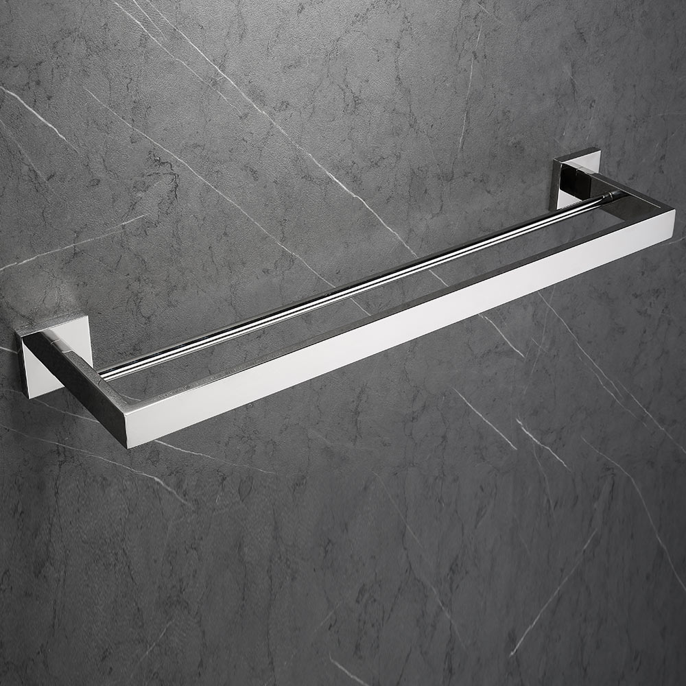 SUS 304 Stainless Steel Bathroom Hardware Set Chrome Polished Toothbrush Holder Paper Holder Towel Bar Bathroom Accessories: Double Towel Bar