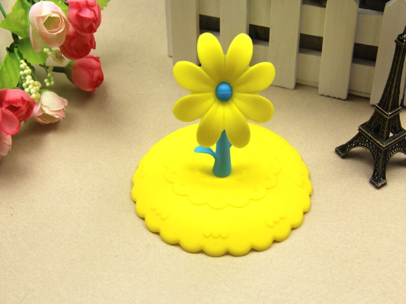 4pcs/lot Cute Anti-dust Silicone Glass Cup Cover Coffee Mug Suction Seal Lid Cap Cartoon LB 268