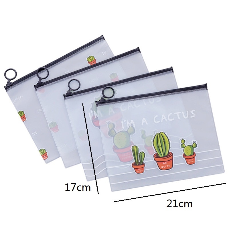 Fresh Cactus Transparent Scrub Cosmetic Bag Travel Makeup Case Ladies Make Up Organizer Storage Pouch Toiletry Women Wash Kit