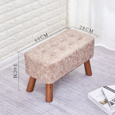 Massief Houten Schoenen Kruk Lange Bank Kruk Houten Lage Kruk Woonkamer Klein Bankje Meubels Accent Stoelen Voor Woonkamer leisure: Short honey pomelo