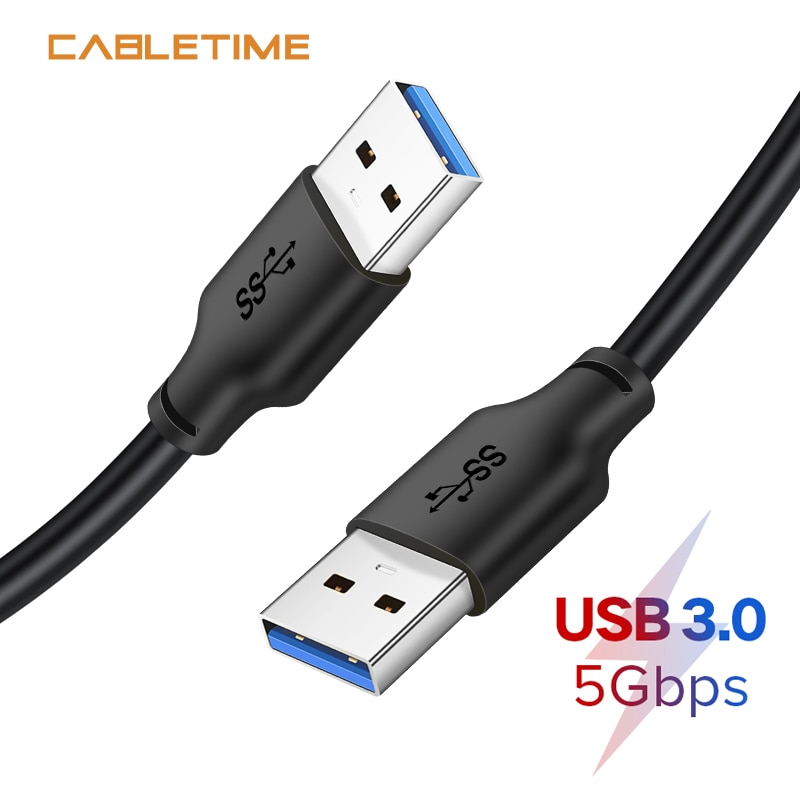 Cabletime Usb Naar Usb Male Extension Cable Type A Male Usb 3.0 Extender Voor Radiator Harde Schijf Webcom Usb 3.0 kabel N312