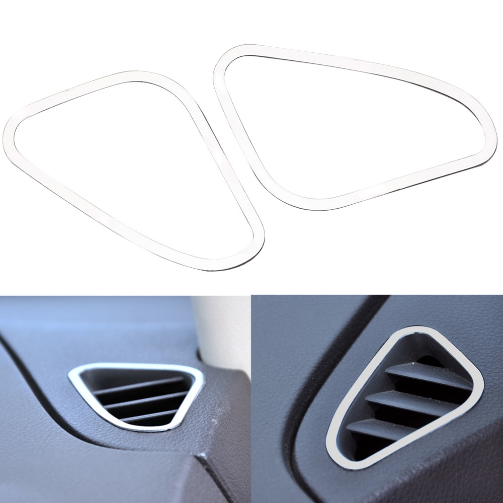 Embellecedor de coche para rejilla de aire acondicionado, 1 par, pegatina para Ford Focus 2 MK2 2005 2006 2007 , decoración de coche