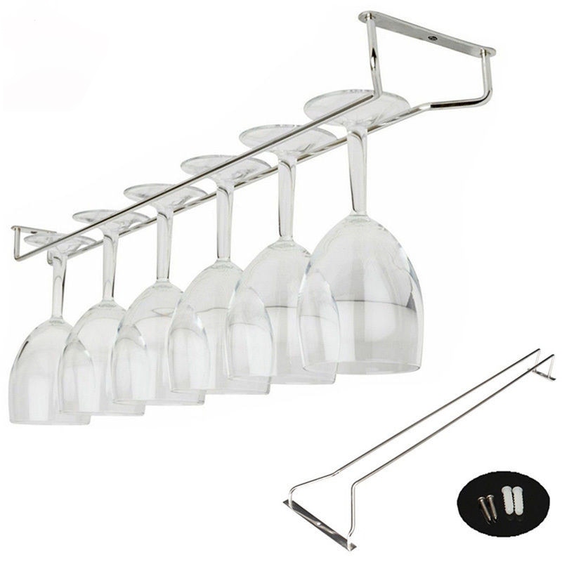 Wijn Houders Nuttig 27/35/55Cm Rvs Wijnrek Zilver Glas Houder Opknoping Bar hanger Plank