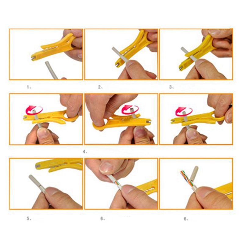 7 -teiliges netzwerkkabel-testgerät,  rj45 crimpzangen, abisolierzange, tragbares lan-netzwerk-reparaturset, kabeltester
