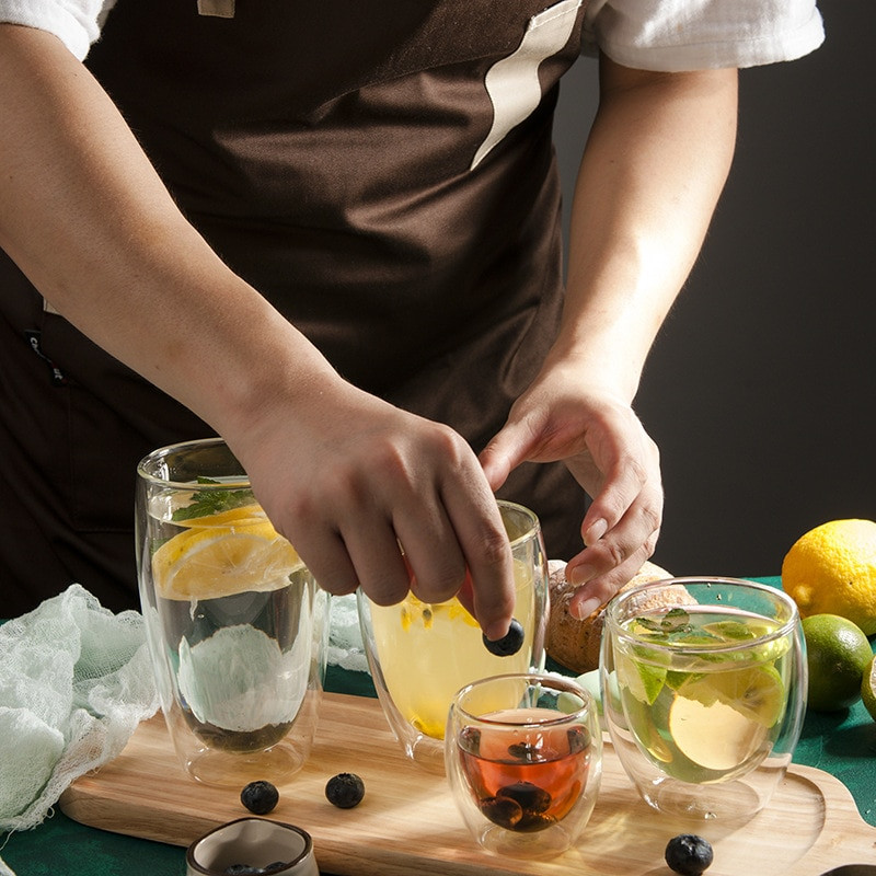 Heat-resistant Double Wall Glass Cup Beer Handmade Beer Mug Tea Transparent Drinkware Water Bottle Coffee Cup