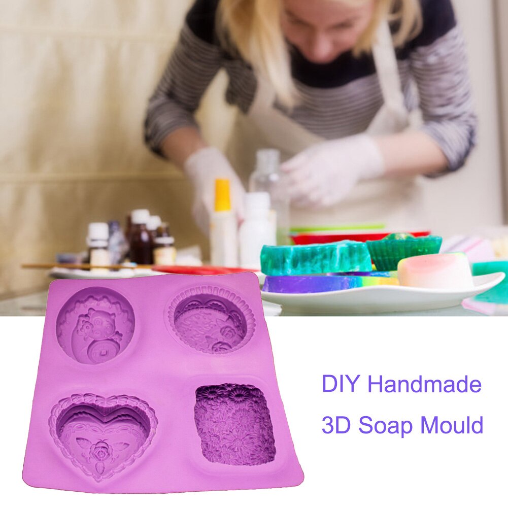 Multi Funktionale Silikon bilden für Herstellung Von Seifen 3D schlicht Seife bilden Rechteck Runde DIY Handgemachte Seife bilden Tablett Schimmel