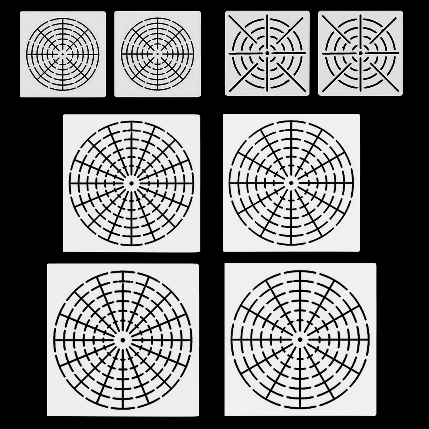 8PCS Reusable Mylar Mandala Punktierung Malerei Schablonen Vorlagen Werkzeuge für DIY Handwerk Möbel Holz Leinwand Rocks Stoff Wand Kunst