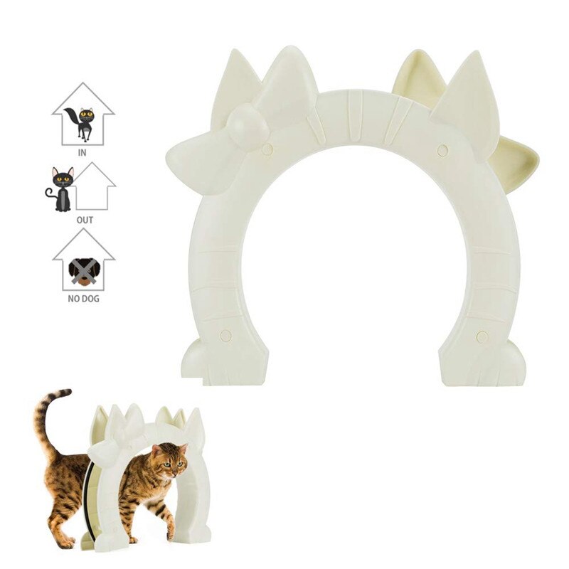 Puerta de para gato, puerta Interior para mascotas, con forma de agujero de 2 vías, se adapta a núcleo hueco, puerta sólida de vidrio para gatos de hasta 21 Lb