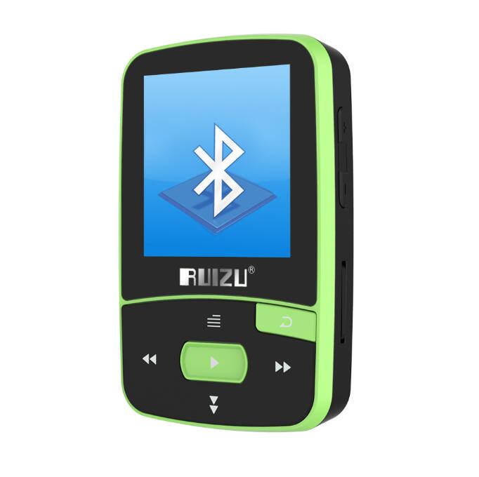 Ruizu X50 Sport mini clip mp3 player with fm tf card slot music player: green without tf