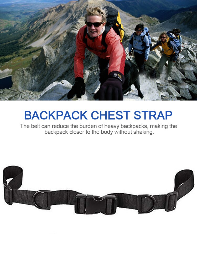 Backpack Chest Strap Heavy Duty Adjustable Knapsack Sternum Harness Fixed Belt With Buckle For Outdoor Hiking And Jogging