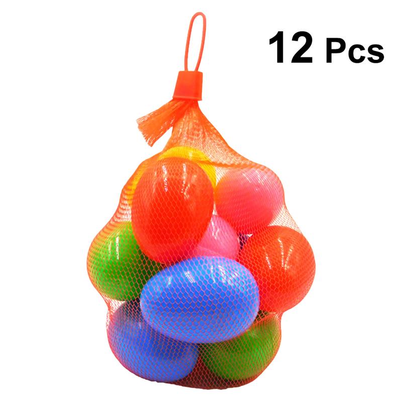 12 Pcs Paaseieren Plastic Paaseieren Game Eieren Diy Decoratie Voor Pasen Stuffer Pasen Party Gunsten (Gemengde kleuren)