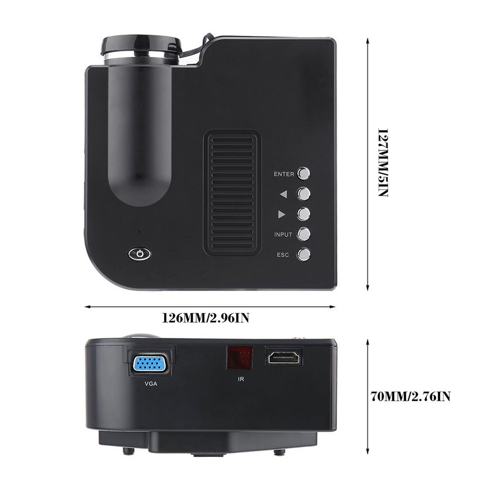 Mini Portable LED Projector 1080P LCD Multimedia Home Cinema Theater USB TF LED Projector for Home Use