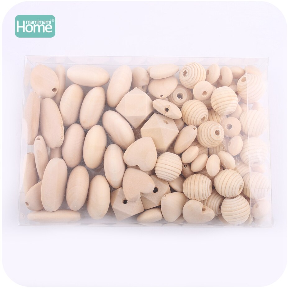 MamimamiHome Siliconen Hout Kralen Verpleging Ketting DIY Tandjes Kit Geometrische Hexagon Hout Kralen Tandjes Kettingen Baby Rammelaar
