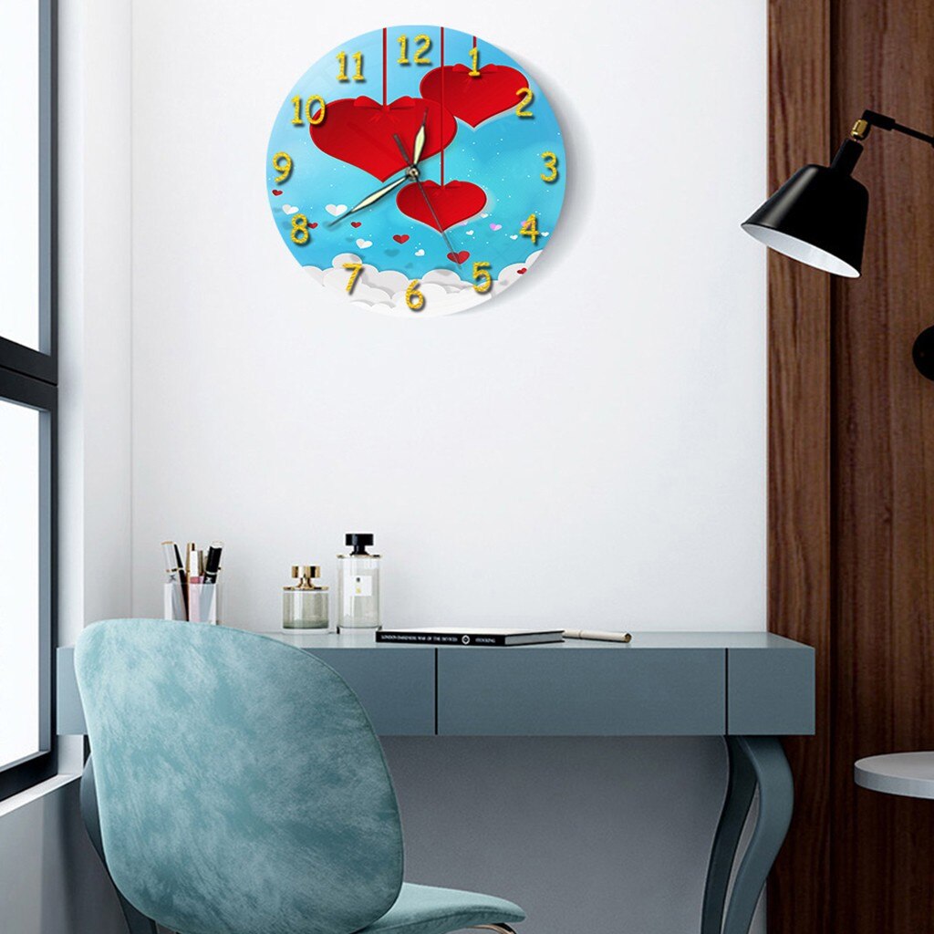 Valentine's Day Living Room Digital Wall Clock Acrylic Mute Clock Digital Wall Clock Acrylic Silent Stereo