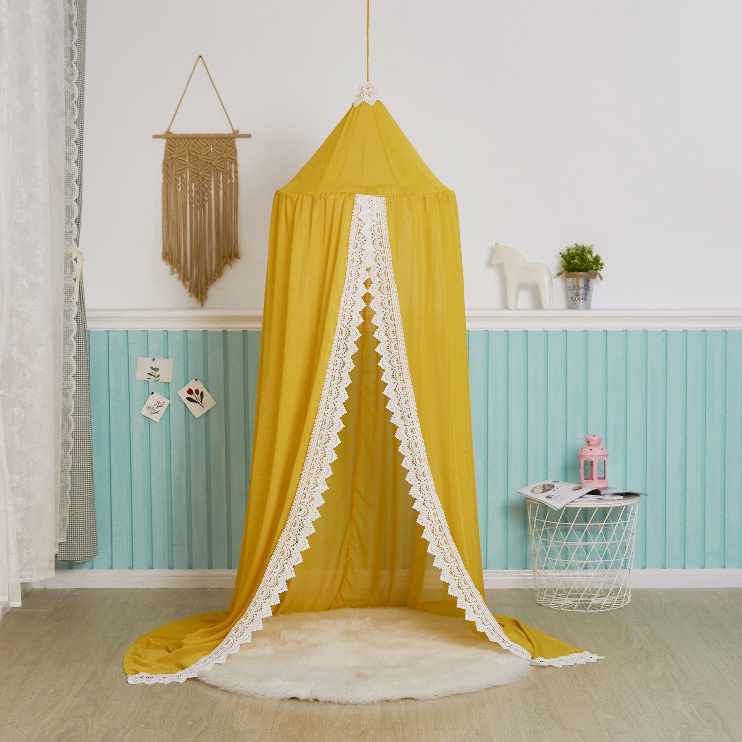 Chiffon Kant Nordic Kinderen Bed Gordijn Eenvoudige Baby Klamboe Thuis Decoratieve Gordijnen Voor Slaapkamer