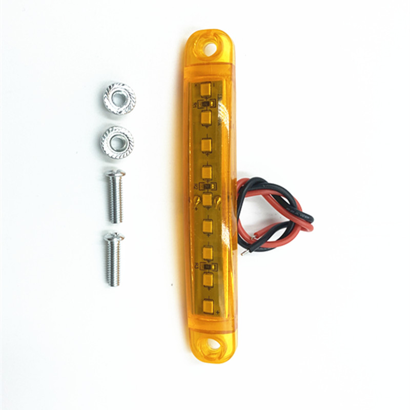 Luz LED ámbar de 12V para camión, marcador lateral para remolque, luces de liquidación, 9 LED selladas, 20 Uds.