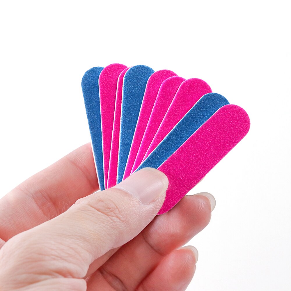 Limes à ongles jetables, 100 pièces, papier de verre en bois pour manucure, Double face, petit tampon à ongles