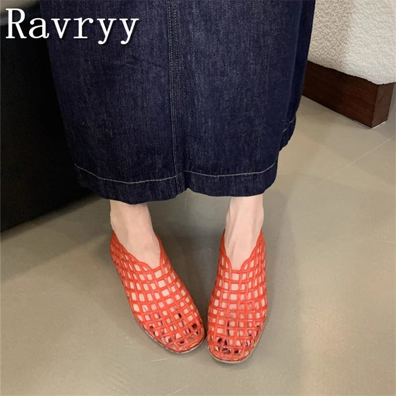 Moda feminina geléia sandálias de borracha plástica cobrir dedo do pé fundo plano oco para fora confortável e respirável sapatos de praia casuais