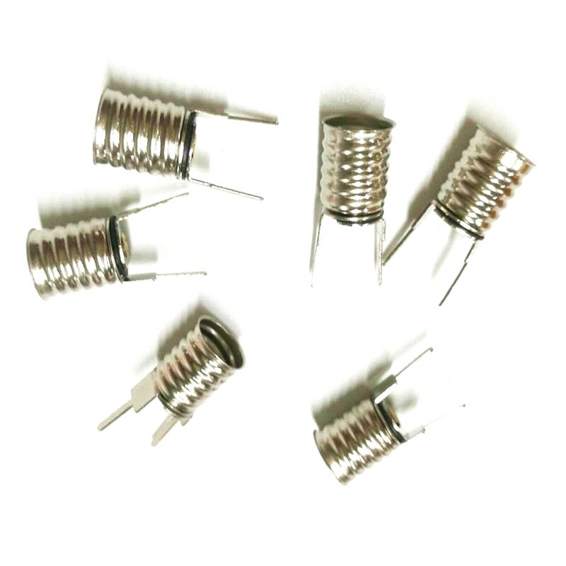 Electric E10 small bulb holder E10 screw 2pin type socket 100pcs