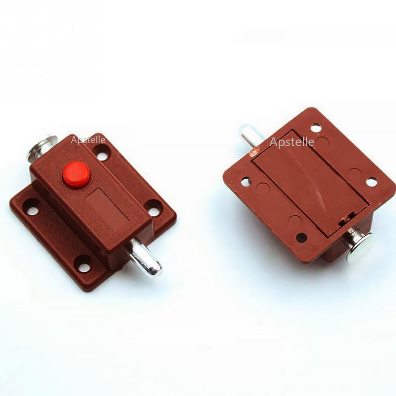 2pcs Window Cabinet Push Button Spring Load Automatic Door Bolt Latches Lock