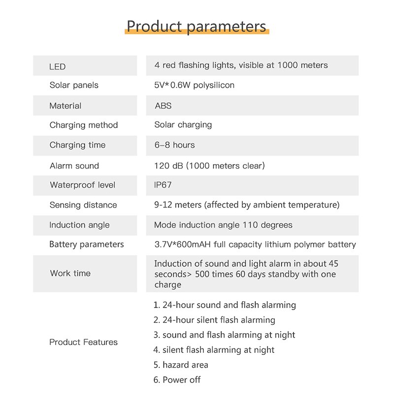 For Smart Home Alarm Security System 120dB Solar Energy Indoor Outdoor Wireless Flashing Siren Strobe Light Siren