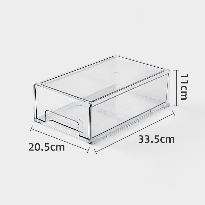 WDDSXXJSL simple drawer storage box office supplies desktop storage superimposed cosmetics sundries storage box home decoration: transparent L