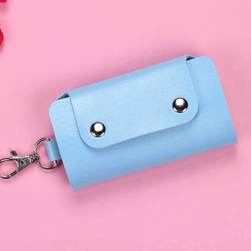 Key Wallets for Women Men 6 Rings Keys Holder Organizer Manager Faux Leather Buckle Key Wallet Purse Car Keychain for Women Men