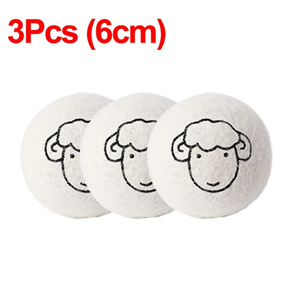 6Pcs Wiederverwendbare Wolle Trockner Bälle Kleidung Weichspüler Wäsche Fleece Trockner Ball Kit Hause Kleidung Trockner Waschmaschine 3/4/5/6/7cm: Elfenbein
