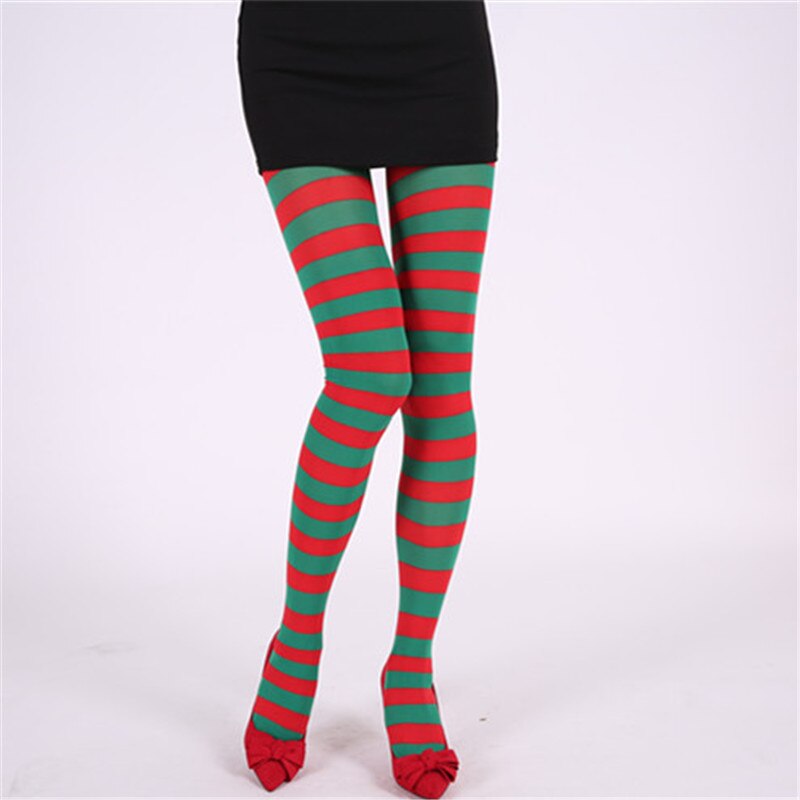 Vrouwen gestreepte panty's verkleedkleren feest grappige verkleedaccessoires halloween kerstmis cosplay panty's kous lelijk meisje: B