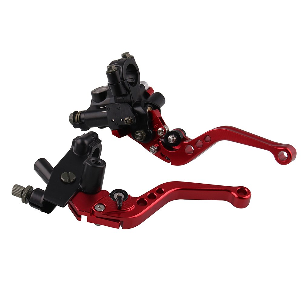 2pcs Motorcycle Hand Brakes Clutch Hand Brake Hydraulic Handbrakes Accessories for Motor Motorcycle Motorbike Scooter Universal: red