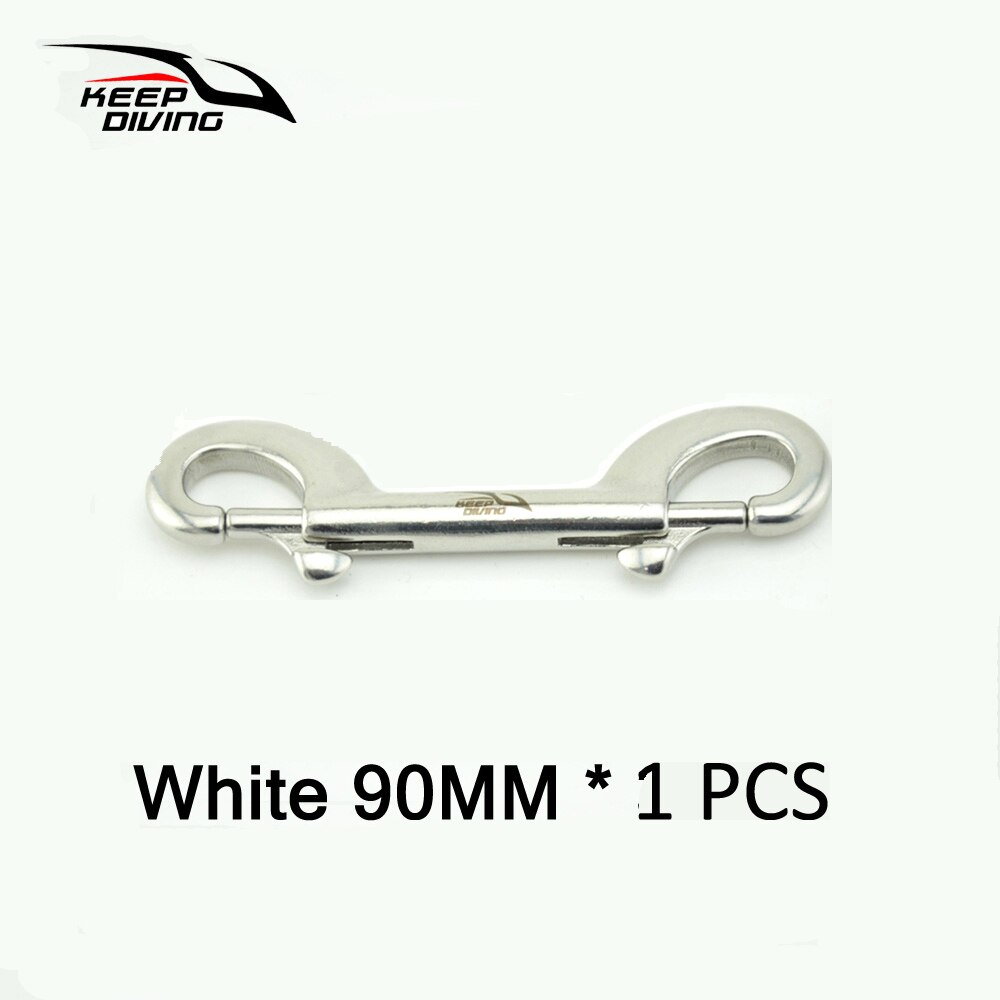 KEEP DIVING 316 Stainless Steel Scuba Diving Double Ended Hook BCD Chioce Snap Bolt kit Quick Draw: White 90MM 1PCS