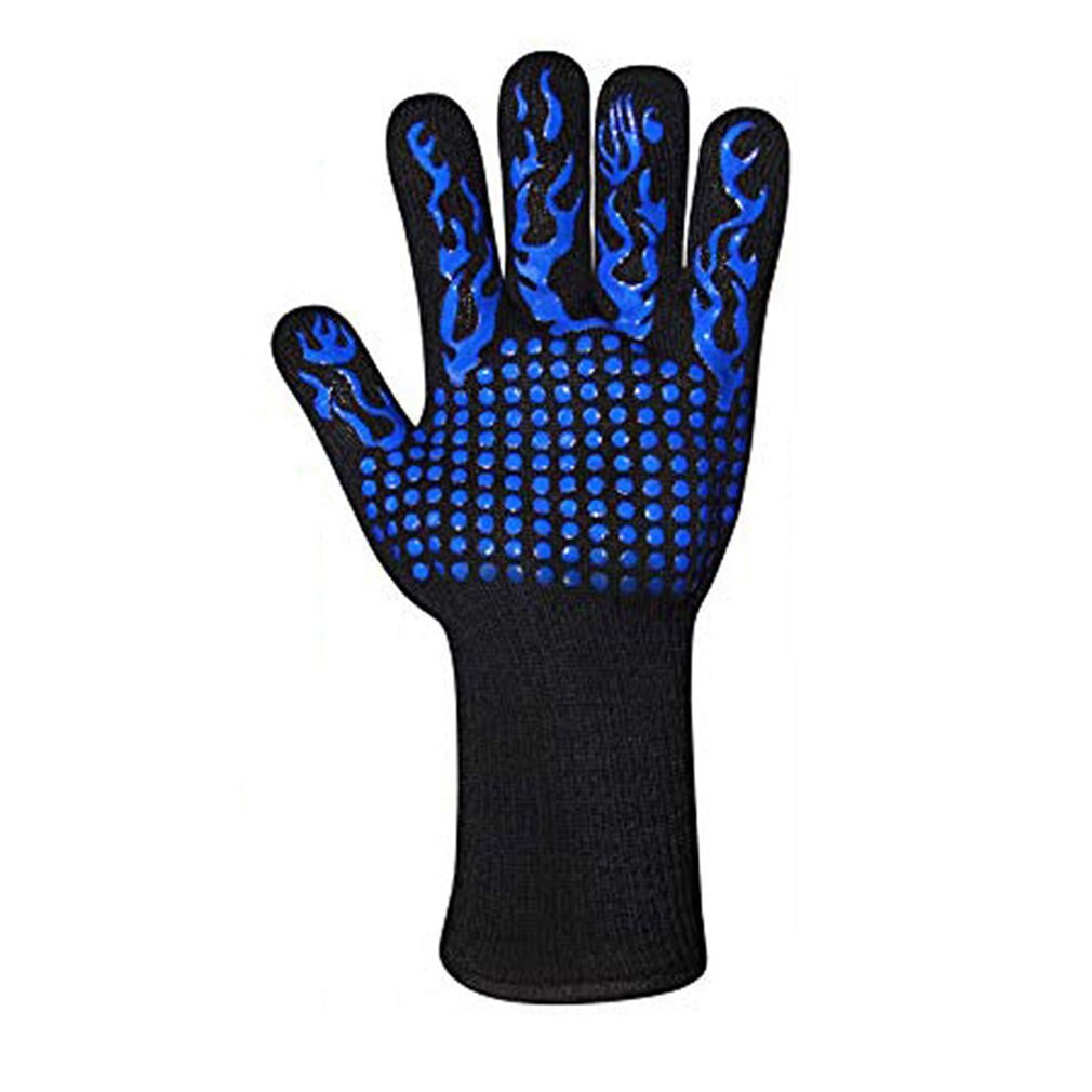 Guantes resistentes a altas temperaturas, guantes ignífugos de aislación térmicos, para microondas, horno, antorcha azul, 1 ud.: Default Title