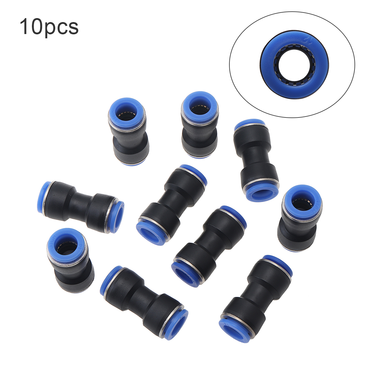 Conector de tubo neumático, accesorios rápidos de aire, acoplador de manguera de empuje de agua, 10 piezas, 4mm, 6mm, 8mm, 12mm, 14mm