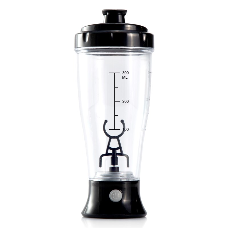 300ML Automatic Self Stirring Protein Shaker Bottle Portable Movement Mixing Water Bottle Sports Shaker for Gym Powerful: Black