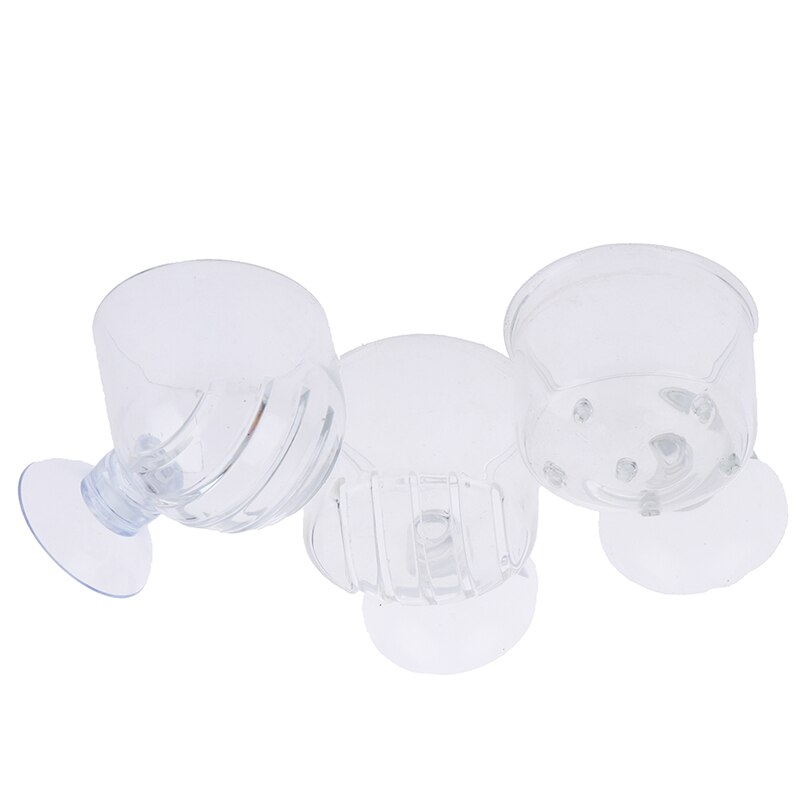 1pc Aquarium Fish Tank Aquatic Feeder Fish Tank Supplies Glass Pot Plant Feeding Cup Holder Shrimp