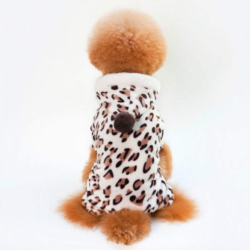 Mode Zachte Luipaard print Hond Kleren Jas Kostuum Yorkshire Chihuahua Hond Kleding Kleine Puppy Hond Jas