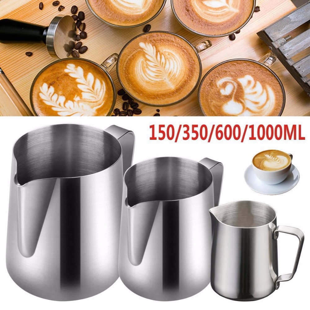 1pcs Stainless Steel Coffee Cup Mug Cappuccino Cream Milk Foam Cafe Thermo Latte Art Pull Flower Cup Milk Frothing Jug