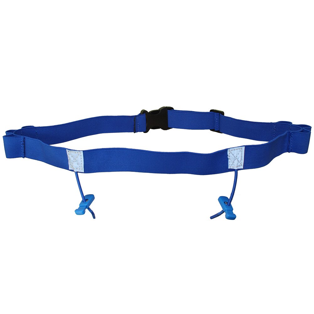 Nummer Riem Outdoor Bib Fietsen Triathlon Unisex Houder Sport Taille Verpakking Polyester Motor Reflecterende Loopwedstrijd: Blue